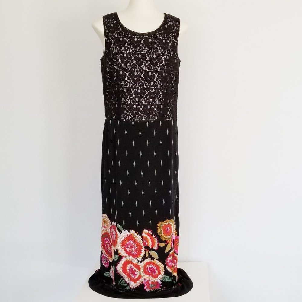 Refashioned Boho Lace & Floral Maxi Dress (M/L)